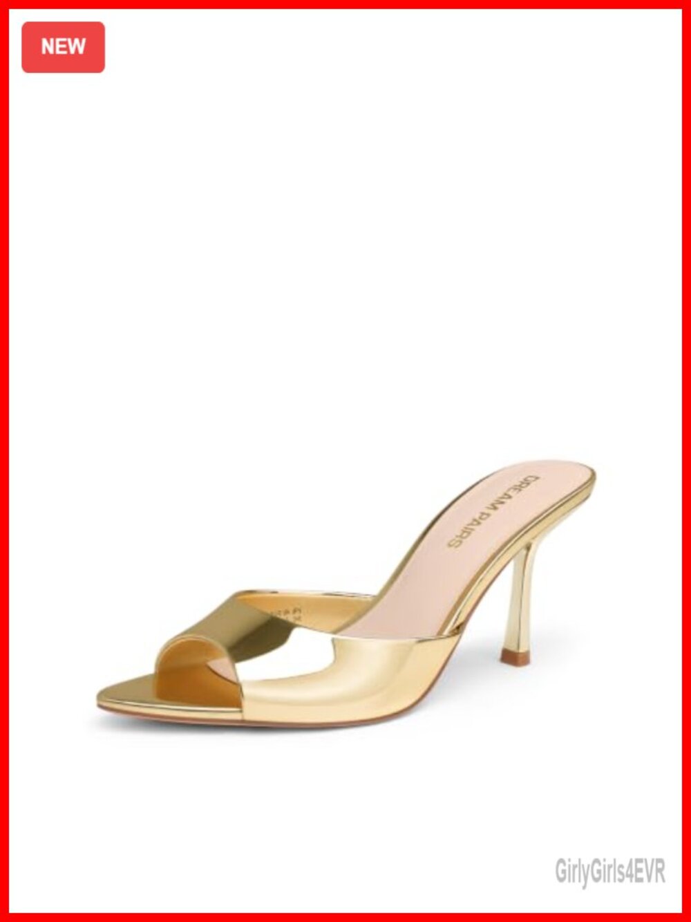 Women's Pointed Toe Kitten Heel Mules Faux Leather Slip On Heels